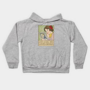 Just A Girl Who Loves Books, Vintage Style Kids Hoodie